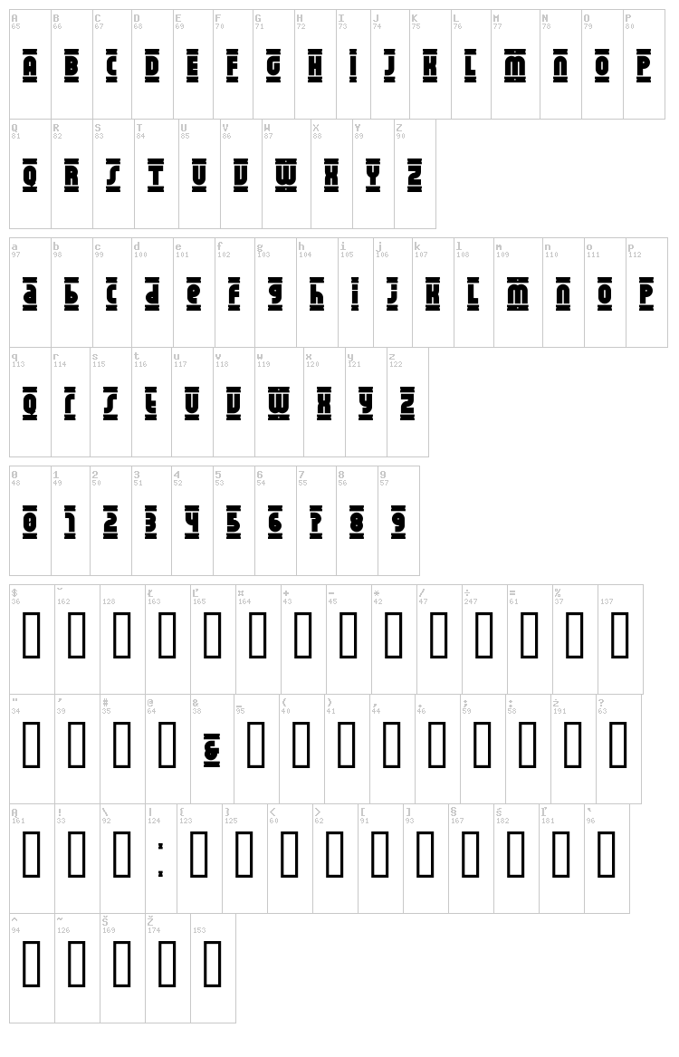 Rhino font map